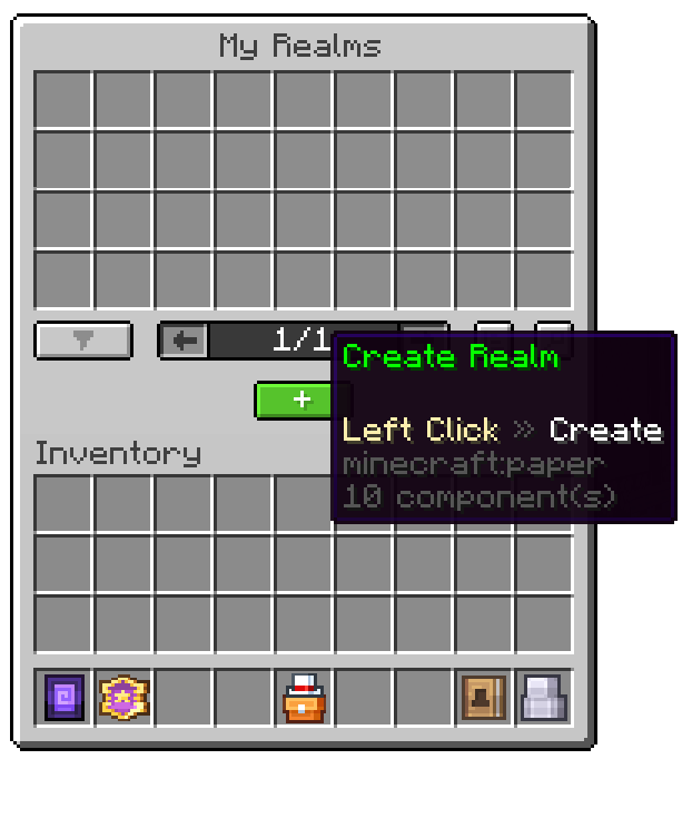 My realms menu