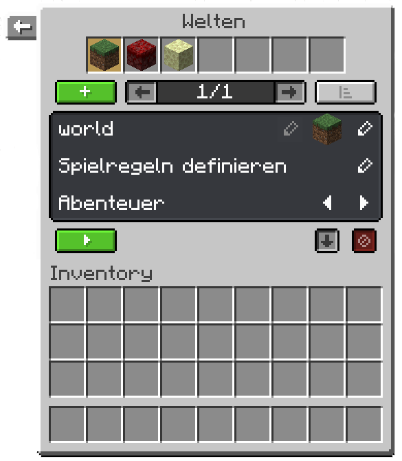 Weltenverwaltung Übersicht